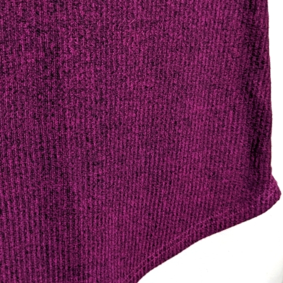 (2/$25) Cotton On heather dark magenta cuffed ribbed shift dress - Picture 3 of 7